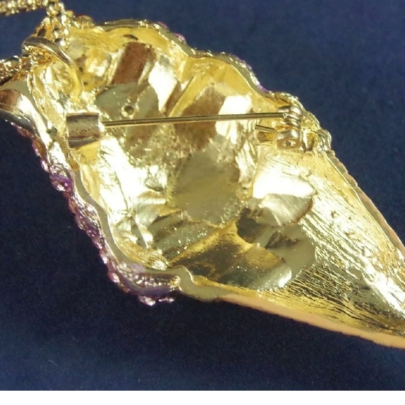 New-Crystal Ice Cream Cone Pendant/Brooch Necklace - Picture 4 of 6